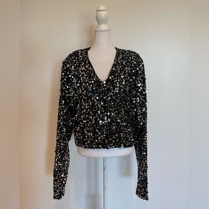 Rotate Silver Sequin Sweater - Size Medium